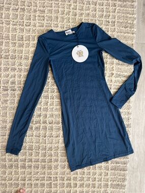Princess Polly Navy Long Sleeve Mini Dress